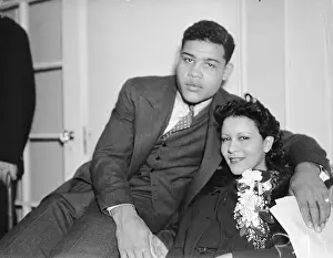 Joe Louis Posing with His New Wife Marva