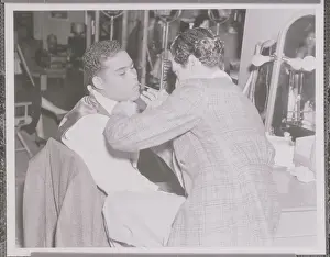 Joe Louis Receiving Makeup for Movie Scene