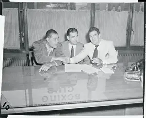 Norris Prints: Joe Louis with Rocky Marciano and James D Norris