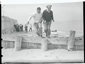 Joe Louis Running with Trainer