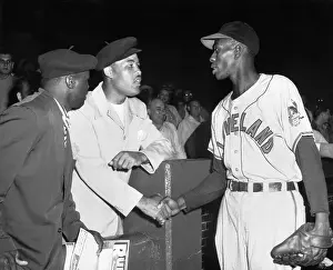 Joe Louis Shaking Hands With Satchel Paige