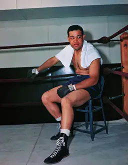 Joe Louis Sitting on Stool