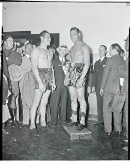 Joe Louis Standing on Scale