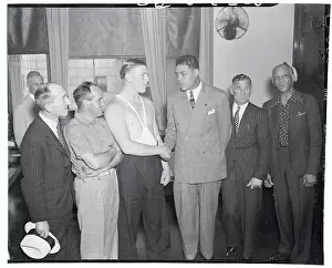 Etiquette Prints: Joe Louis and Tommy Farr Shaking Hands