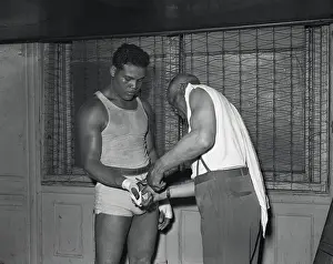 Jack Blackburn Prints: Joe Louis with Trainer Jack Blackburn