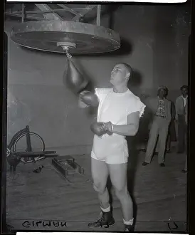 Gymnasium Prints: Joe Louis Working Out For Fight