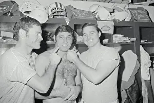 Joe Namath and Teammates in Locker Room