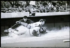 Joe Torre Slides Under Catcher Tim Mcgarver
