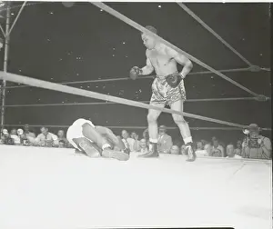 Joe Walcott Falling to the Canvas