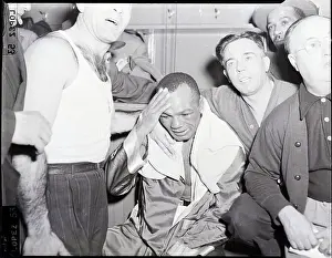 Towel Prints: Joe Walcott Seated with Hand on Forehead