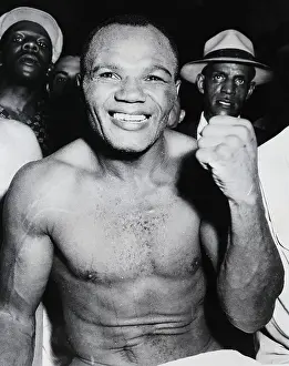 Joe Walcott Smiling & Making Bare Fist