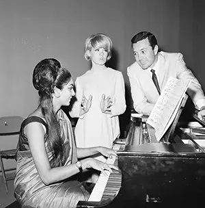 Joey Heatherton and Vic Damone Rehearsing with Miss World 1966