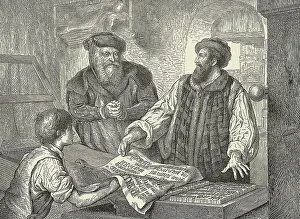 Workshop Prints: Johann Gutenberg Shows First Proofs