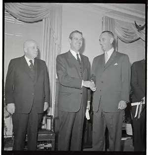 Connally Prints: John B. Connally Being Congratulated at Secretary of Navy Reception
