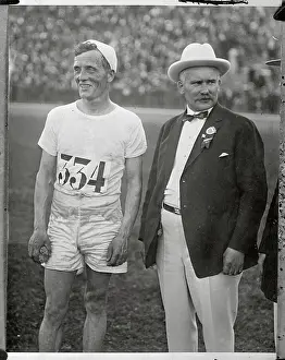 Kelly Sr Prints: John B. Kelly and Jack Dempsey Talking at Tree Hunt Races