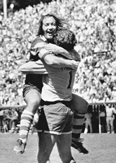 John Boyle and Paul Hammond embrace after Florida victory in the North American Soccer League championship
