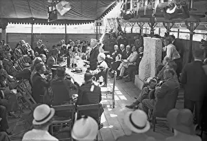 John D Prints: John D. Rockefeller Addressing Crowd