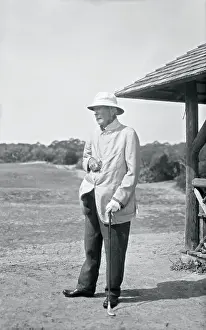 John D Prints: John D. Rockefeller on Green with Club