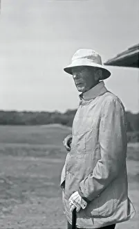 John D Prints: John D. Rockefeller Pausing on Golf Course