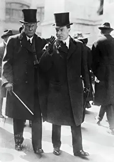 John D. Rockefeller Walks W/ Son; Junior