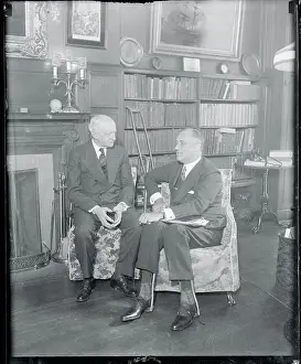 John F Prints: John F Curry Conferring with Franklin D Roosevelt