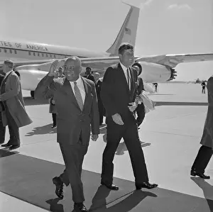 Passenger Airplane Prints: John F. Kennedy with Abrahim Abboud