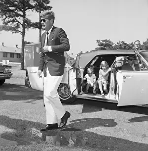 Exiting Prints: John F. Kennedy and His Children Getting out of Car