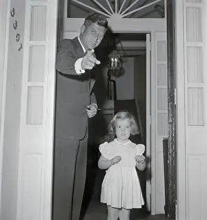 John F Kennedy with His Daughter Caroline