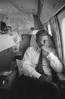 Passenger Airplane Prints: John F. Kennedy Deep in Thought
