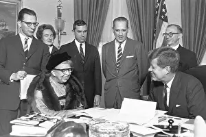 John F. Kennedy and Eleanor Roosevelt