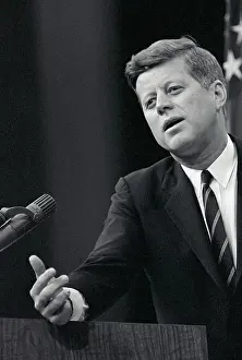 John F. Kennedy Gestures During News Conference