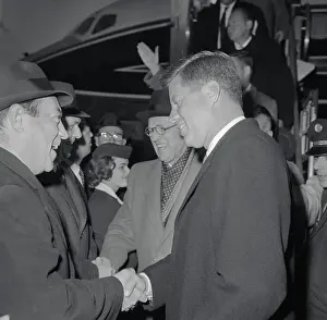 Robert F Prints: John F. Kennedy Greeting New York Mayor