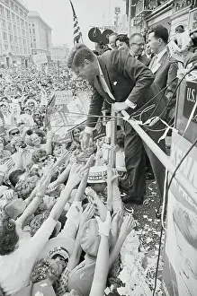 John F. Kennedy Greeting Supporters