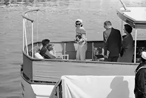 Rhode Island Prints: John F. Kennedy and His Immediate Family Members Aboard Private Yacht