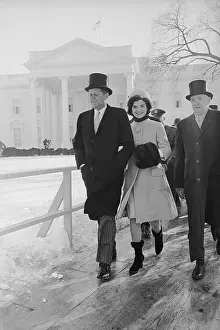Muff Prints: John F. Kennedy and Jacqueline Going to Attend Parade