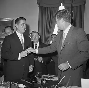 John F. Kennedy Jr. With Sargent Shriver
