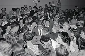 1960 Us Presidential Election Prints: John F. Kennedy with Large Crowd