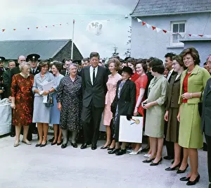 John F. Kennedy Posing with Irish Relatives