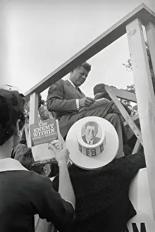 John F. Kennedy Preparing to Make Speech