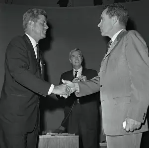 John F Kennedy and Richard Nixon Shaking Hands