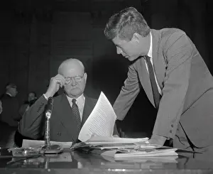 John F Kennedy Speaking with Herbert Hoover