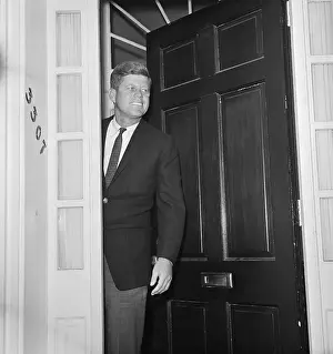 Georgetown Prints: John F. Kennedy Standing in Doorway