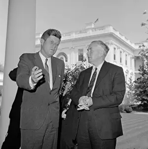 John F Kennedy Talking with Harold Wilson