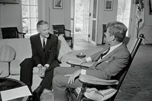 John F Kennedy Talking with Henry Cabot Lodge