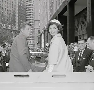 John F. Kennedy and Wife in Limousine