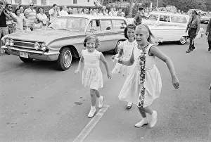 John F. Kennedy with Younger of Kennedy Clan Leaving Christening by Car