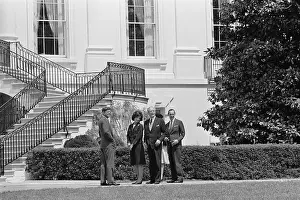 John Fitzgerald and Jacqueline Kennedy with British Dignitaries Outdoors