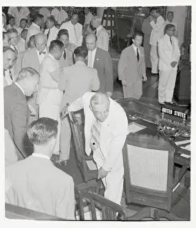 John Foster Dulles Attending a Conference