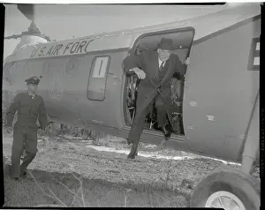 John Foster Dulles Exiting Helicopter