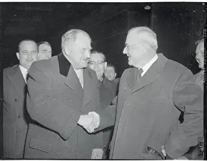 Chancellor Prints: John Foster Dulles and Julius Raab Shaking Hands